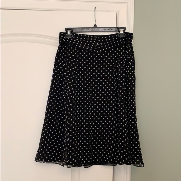 Nine West Black and White Polka Dot Flowy Skirt - Picture 2 of 7